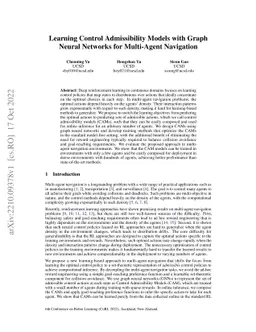 Learning Control Admissibility Models with Graph Neural Networks for
  Multi-Agent Navigation