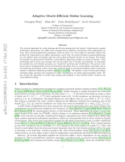 Adaptive Oracle-Efficient Online Learning