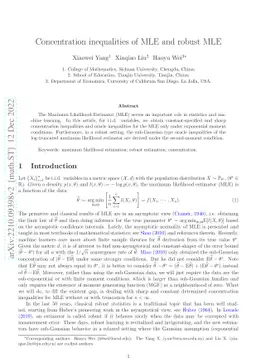 Concentration inequalities of MLE and robust MLE