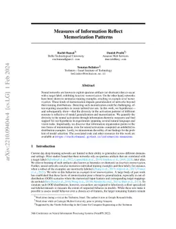 Measures of Information Reflect Memorization Patterns