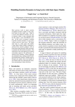 Modelling Emotion Dynamics in Song Lyrics with State Space Models