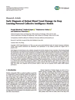 Early Diagnosis of Retinal Blood Vessel Damage via Deep Learning-Powered
  Collective Intelligence Models