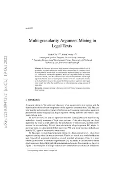 Multi-granularity Argument Mining in Legal Texts
