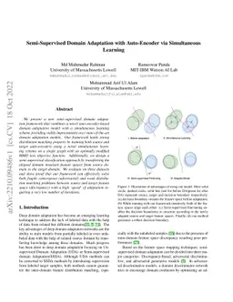 Semi-Supervised Domain Adaptation with Auto-Encoder via Simultaneous
  Learning