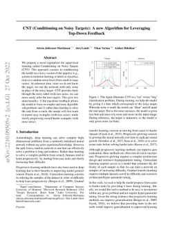 CNT (Conditioning on Noisy Targets): A new Algorithm for Leveraging
  Top-Down Feedback
