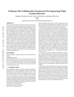 A Human-ML Collaboration Framework for Improving Video Content Reviews