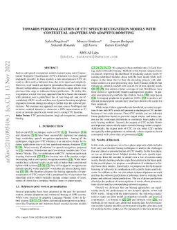 Towards Personalization of CTC Speech Recognition Models with Contextual
  Adapters and Adaptive Boosting