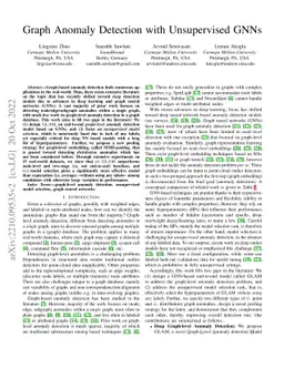 Graph Anomaly Detection with Unsupervised GNNs