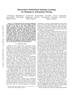 Hierarchical Model-Based Imitation Learning for Planning in Autonomous
  Driving