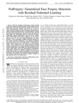 FedForgery: Generalized Face Forgery Detection with Residual Federated
  Learning