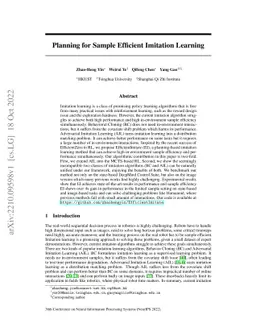 Planning for Sample Efficient Imitation Learning