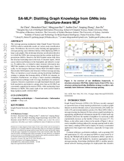 SA-MLP: Distilling Graph Knowledge from GNNs into Structure-Aware MLP