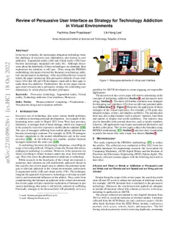 Review of Persuasive User Interface as Strategy for Technology Addiction
  in Virtual Environments