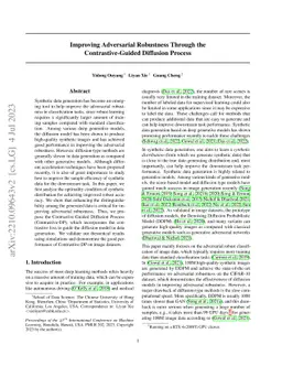 Improving Adversarial Robustness by Contrastive Guided Diffusion Process