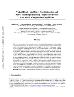Virtual Reality via Object Pose Estimation and Active Learning:
  Realizing Telepresence Robots with Aerial Manipulation Capabilities