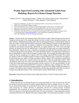 Weakly Supervised Learning with Automated Labels from Radiology Reports
  for Glioma Change Detection