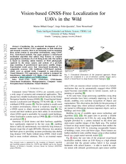Vision-based GNSS-Free Localization for UAVs in the Wild