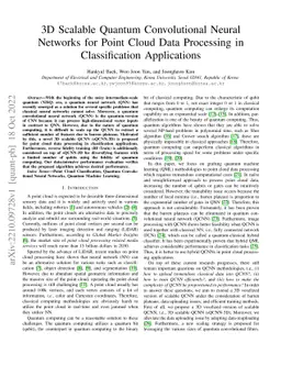 3D Scalable Quantum Convolutional Neural Networks for Point Cloud Data
  Processing in Classification Applications