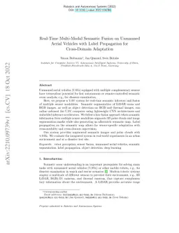 Real-Time Multi-Modal Semantic Fusion on Unmanned Aerial Vehicles with
  Label Propagation for Cross-Domain Adaptation