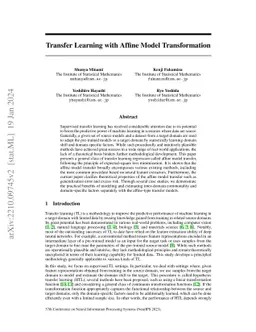 Transfer learning with affine model transformation