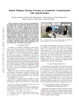 Spoken Dialogue Strategy Focusing on Asymmetric Communication with
  Android Robots