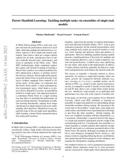 Pareto Manifold Learning: Tackling multiple tasks via ensembles of
  single-task models