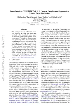 EventGraph at CASE 2021 Task 1: A General Graph-based Approach to
  Protest Event Extraction