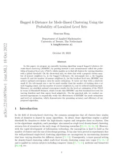 Bagged $k$-Distance for Mode-Based Clustering Using the Probability of
  Localized Level Sets