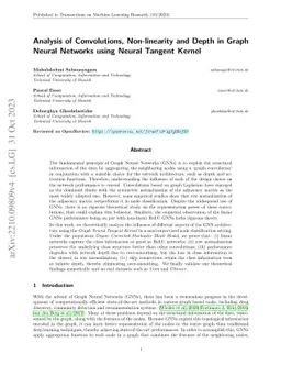 Analysis of Convolutions, Non-linearity and Depth in Graph Neural
  Networks using Neural Tangent Kernel