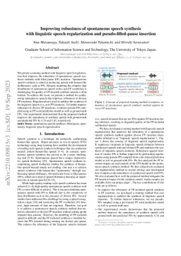 Improving robustness of spontaneous speech synthesis with linguistic
  speech regularization and pseudo-filled-pause insertion