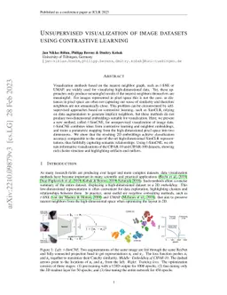 Unsupervised visualization of image datasets using contrastive learning