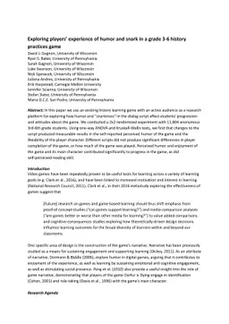 Exploring players' experience of humor and snark in a grade 3-6 history
  practices game