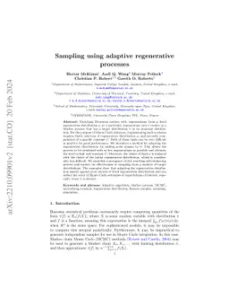 Sampling using Adaptive Regenerative Processes