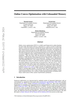 Online Convex Optimization with Unbounded Memory