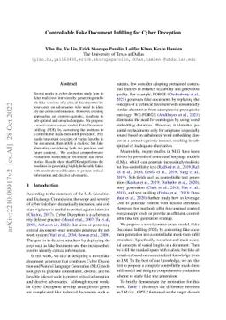 Controllable Fake Document Infilling for Cyber Deception