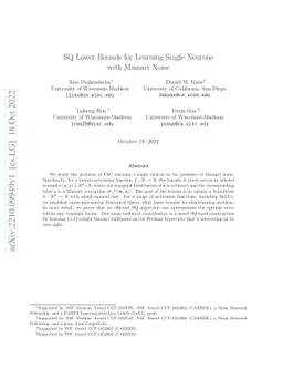 SQ Lower Bounds for Learning Single Neurons with Massart Noise
