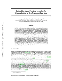 Rethinking Value Function Learning for Generalization in Reinforcement
  Learning
