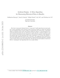 Artificial Replay: A Meta-Algorithm for Harnessing Historical Data in Bandits