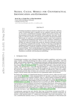 Neural Causal Models for Counterfactual Identification and Estimation