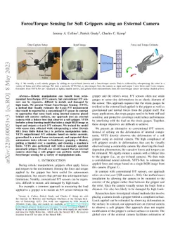 Force/Torque Sensing for Soft Grippers using an External Camera