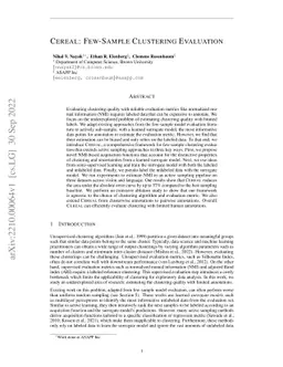 CEREAL: Few-Sample Clustering Evaluation