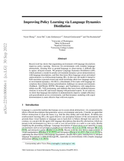 Improving Policy Learning via Language Dynamics Distillation