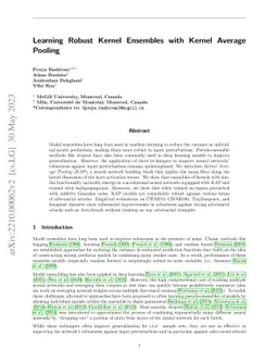 Learning Robust Kernel Ensembles with Kernel Average Pooling