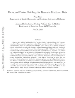 Factorized Fusion Shrinkage for Dynamic Relational Data