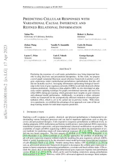 Predicting Cellular Responses with Variational Causal Inference and Refined Relational Information