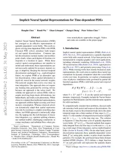 Implicit Neural Spatial Representations for Time-dependent PDEs