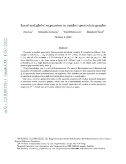 Local and global expansion in random geometric graphs