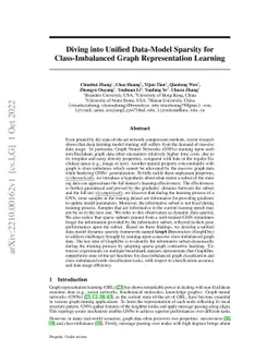Diving into Unified Data-Model Sparsity for Class-Imbalanced Graph
  Representation Learning