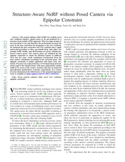 Structure-Aware NeRF without Posed Camera via Epipolar Constraint