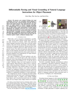 Differentiable Parsing and Visual Grounding of Natural Language
  Instructions for Object Placement